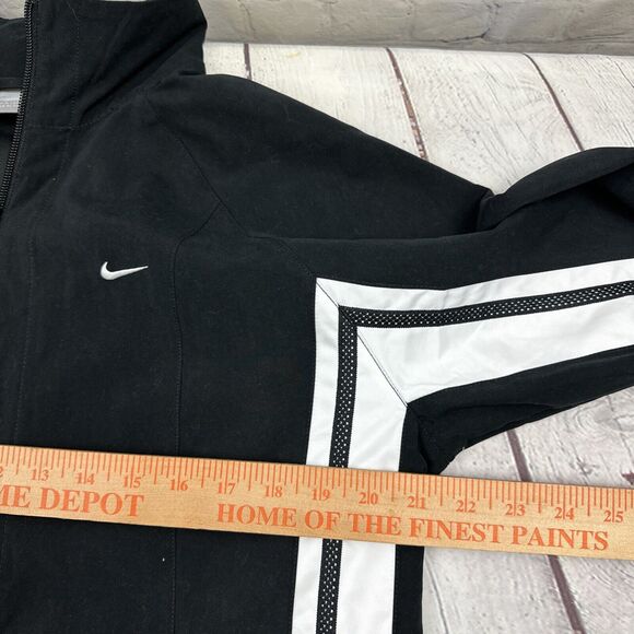 Nike Black And White Striped Windbreaker Full Zipper Jacket Adult Large 12-14 - Picture 7 of 9